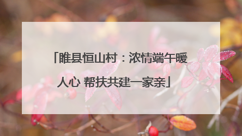 睢县恒山村：浓情端午暖人心 帮扶共建一家亲